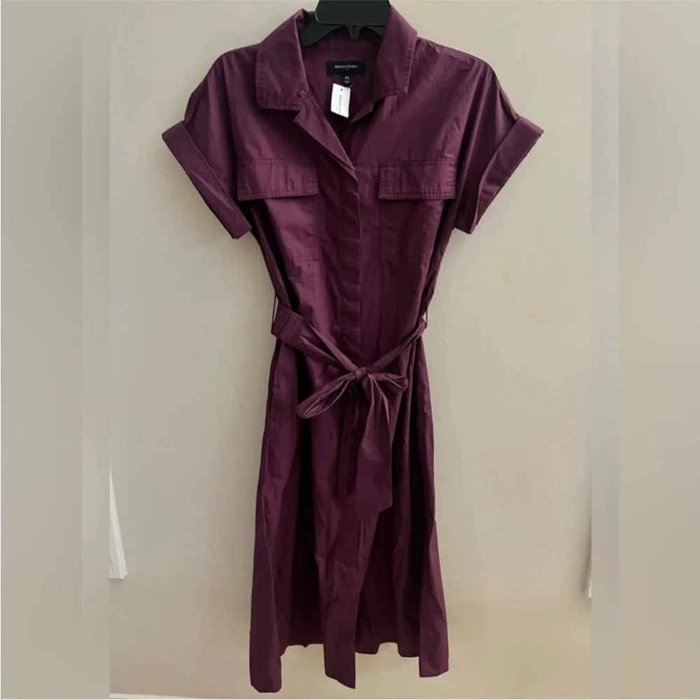 NWT! BANANA REPUBLIC POPLIN UTILITY MIDI SHIRTDRESS - Multiple - Picture 2 of 5